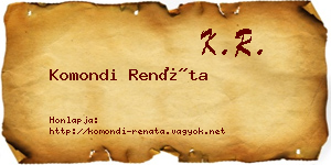 Komondi Renáta névjegykártya